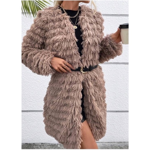 Luxe Fuzzy Soft Jacket Coat XS S M L - Picture 4 of 5